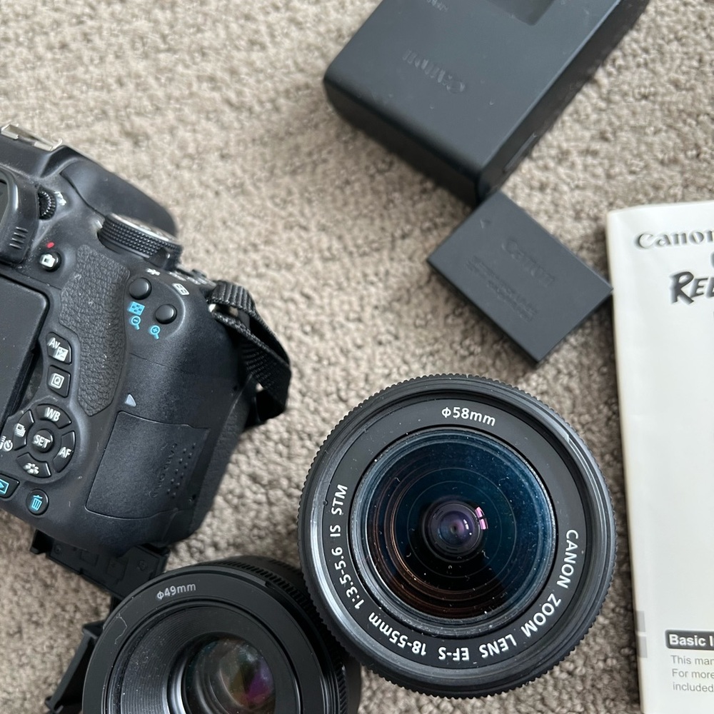 Canon Black Digital Camera t6i with Versatile Lens Kit 50mm